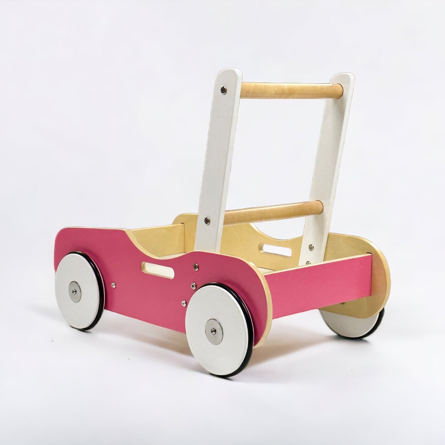 Luma Buggy: Malibu Pink Handcrafted Wooden Push Cart