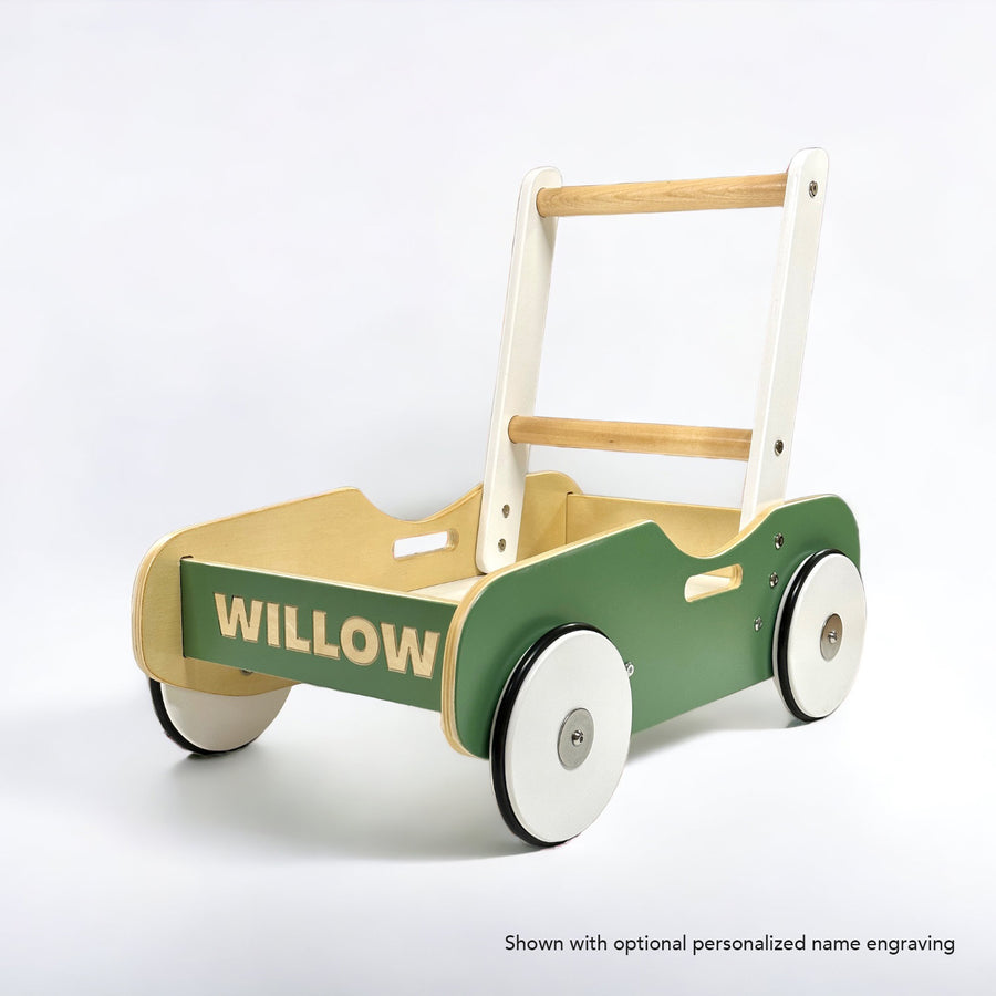 Luma Buggy: Forest Green Handcrafted Wooden Push Cart