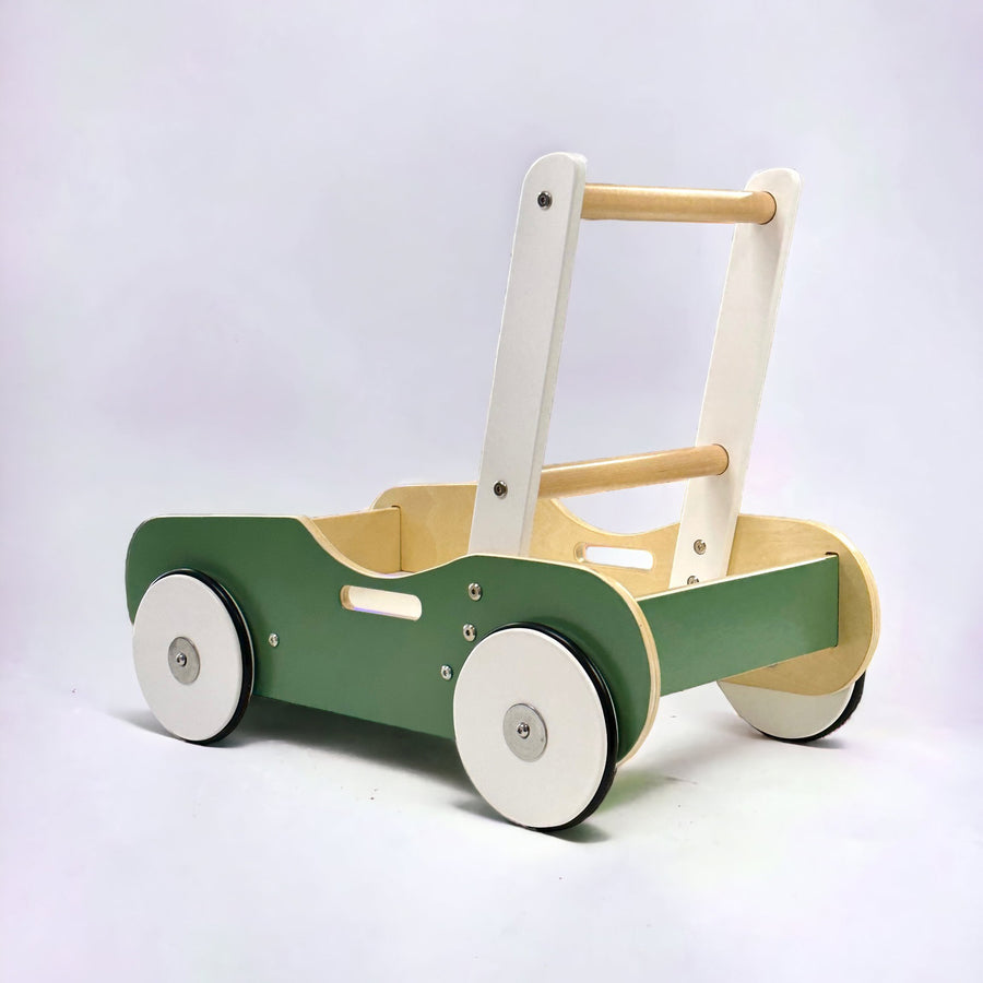 Luma Buggy: Forest Green Handcrafted Wooden Push Cart