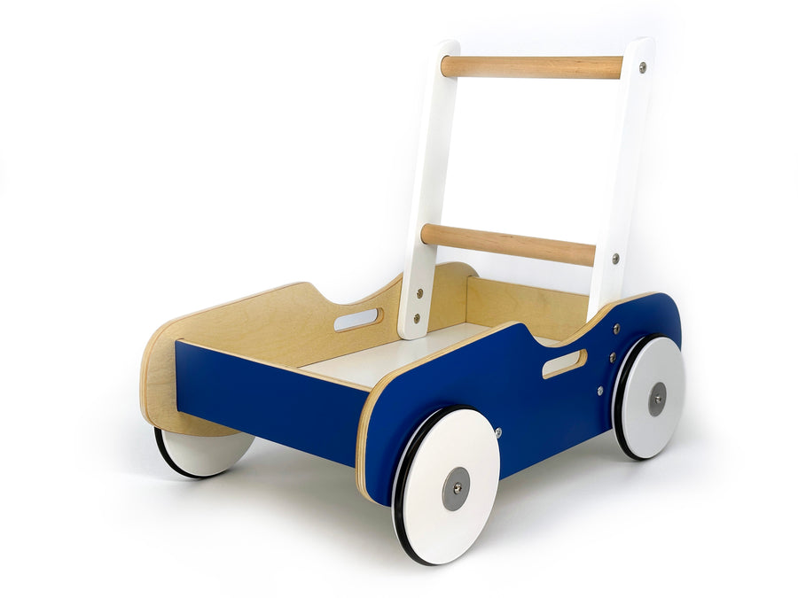 Luma Buggy: Navy Blue Handcrafted Wooden Push Cart