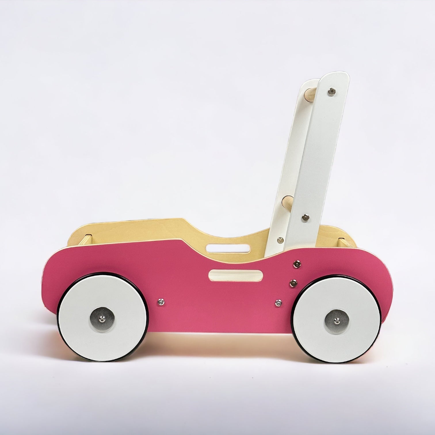 Luma Buggy: Malibu Pink Handcrafted Wooden Push Cart