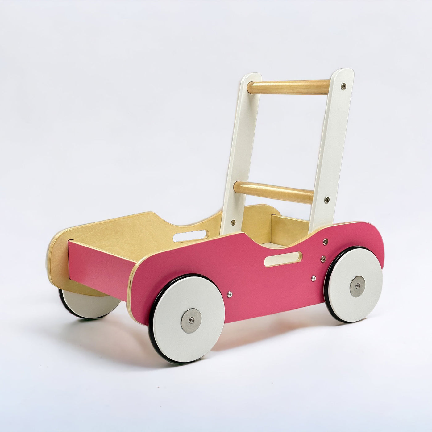 Luma Buggy: Malibu Pink Handcrafted Wooden Push Cart