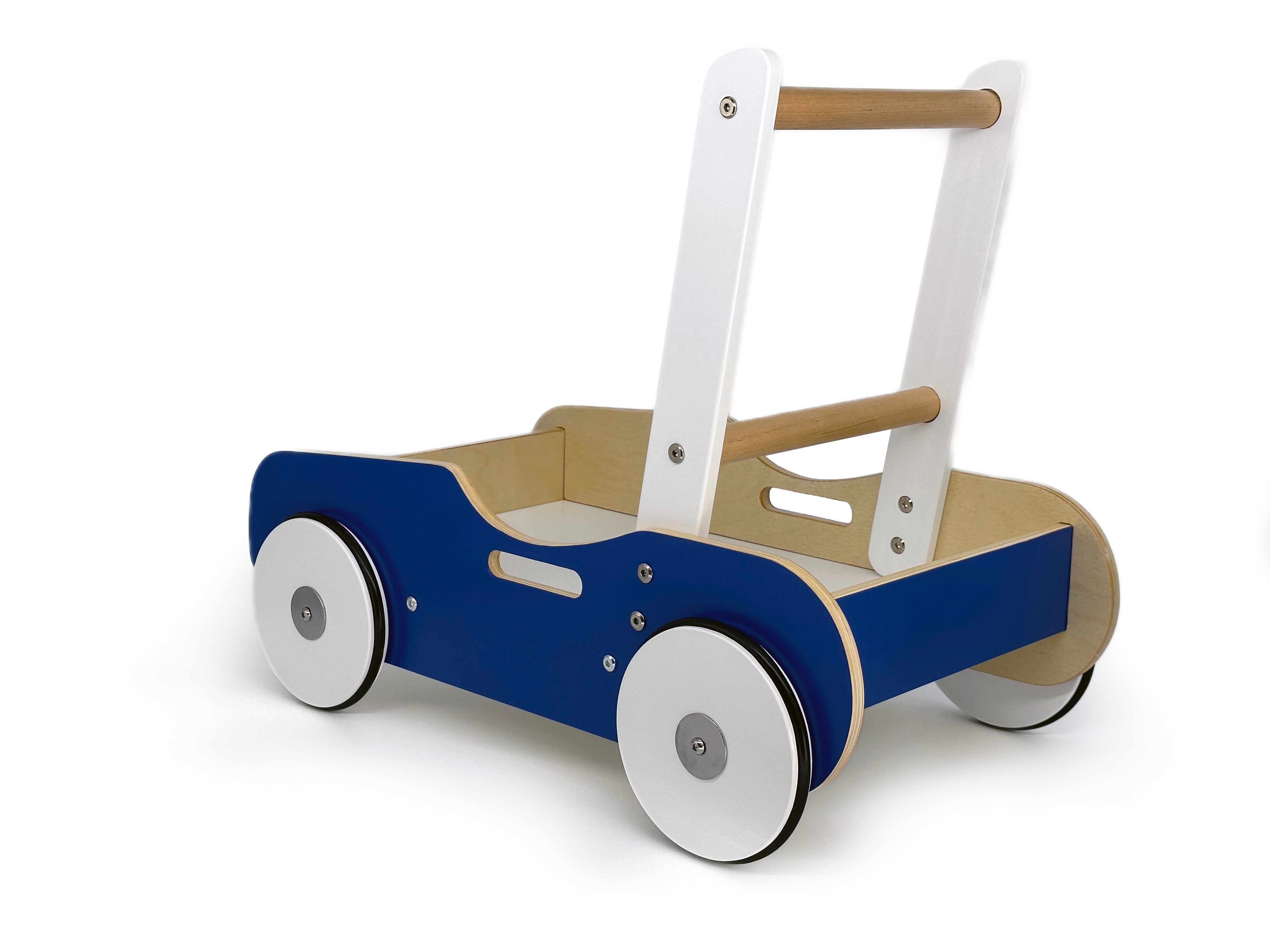 Luma Buggy: Navy Blue Handcrafted Wooden Push Cart