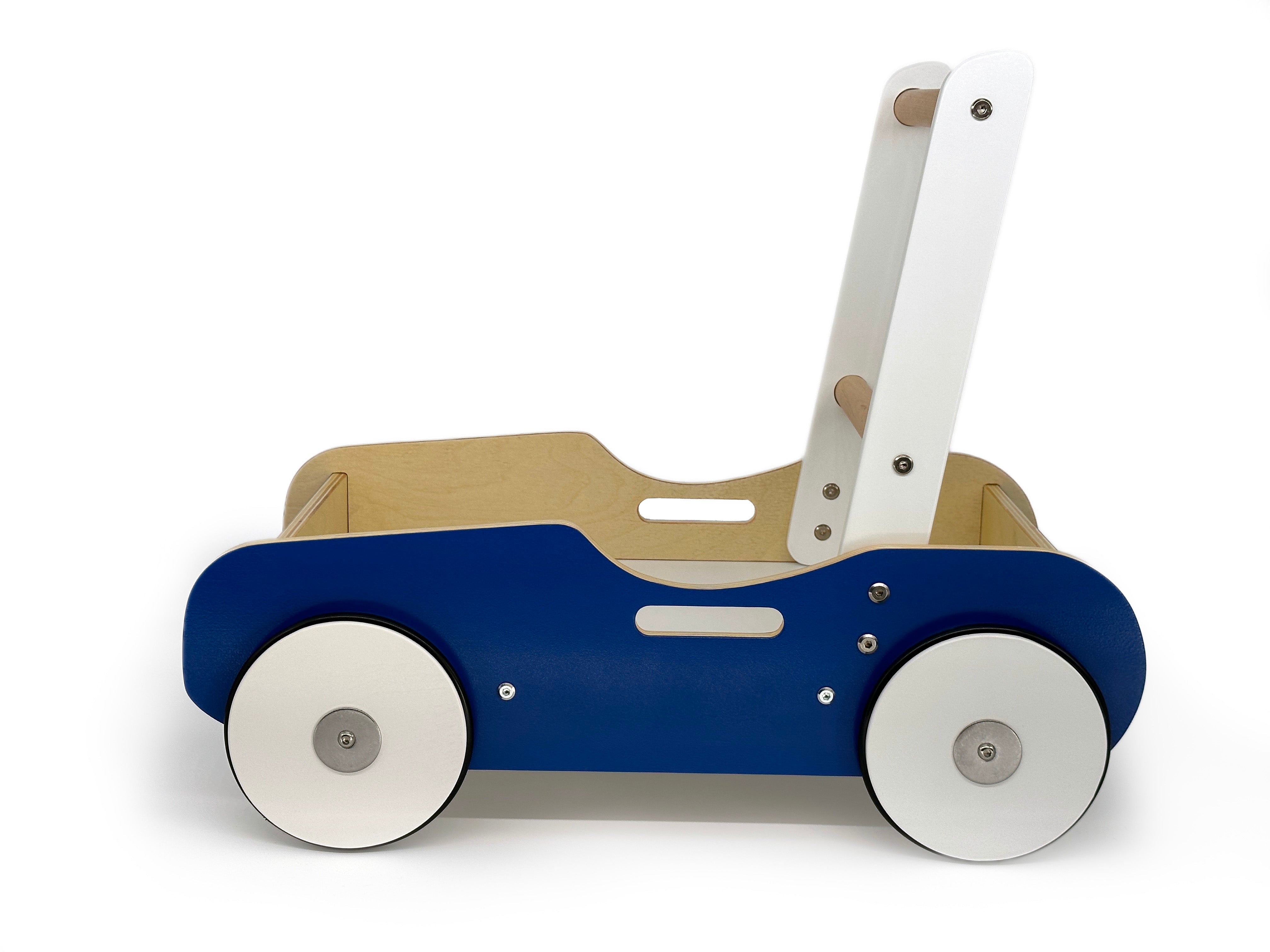 Luma Buggy: Navy Blue Handcrafted Wooden Push Cart