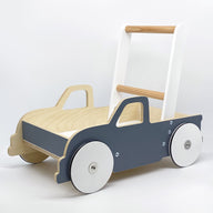 Luma Buggy: Charcoal Gray Truck Handcrafted Baby Wooden Push Walker Cart